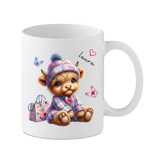 Cute and personalised highland cow mug by MuggaTea